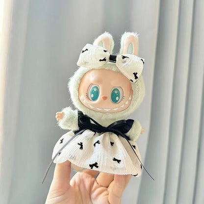 17Cm Labubu Doll Clothes Outfit Accessories for Korea Kpop Exo Labubu Idol V1 V2 Skirt Sweater Clothing Gift