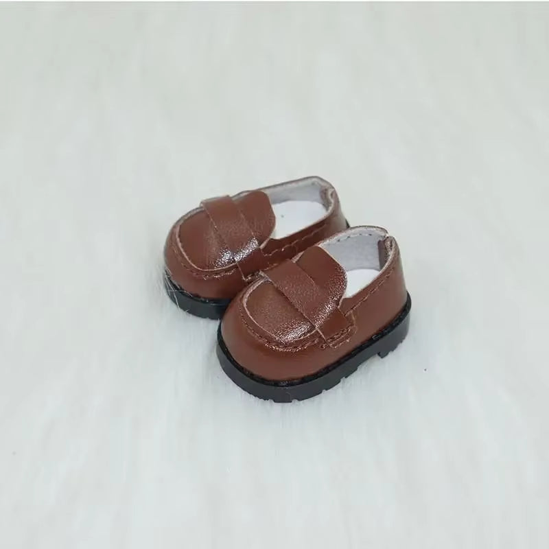 For Labubu Shoes (3.8*2.3Cm) for 17Cm Labubu Macaron and 10Cm EXO /Cotton Doll Finger Shoes Doll Leather Shoes