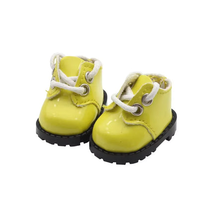 For Labubu Shoes (3.8*2.3Cm) for 17Cm Labubu Macaron and 10Cm EXO /Cotton Doll Finger Shoes Doll Leather Shoes