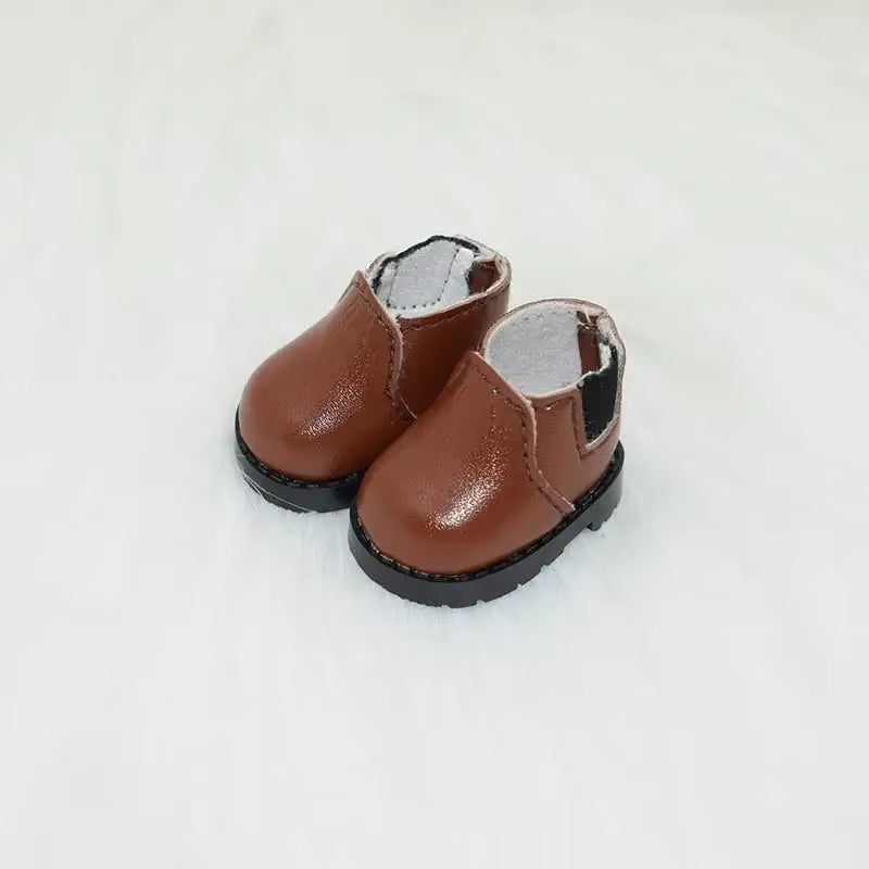 For Labubu Shoes (3.8*2.3Cm) for 17Cm Labubu Macaron and 10Cm EXO /Cotton Doll Finger Shoes Doll Leather Shoes