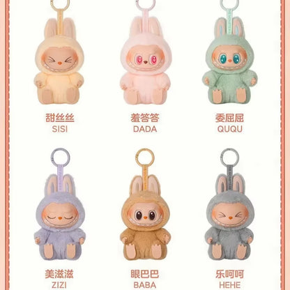 Labubu Blind Box Have a Seat Series Anime Figure Pendant Flocking Model Toy Kawaii Monster Replica Keychain Toy Christmas Gift