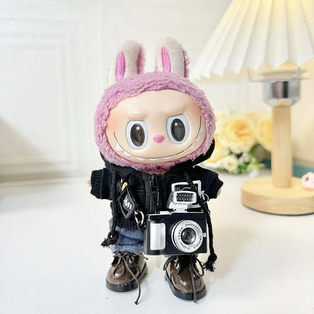 For Labubu Doll Clothes Fashion Clothes Hoodies Doll Clothes Color Match Hoodies Dolls Accessories Cute Decoration Little Cloths