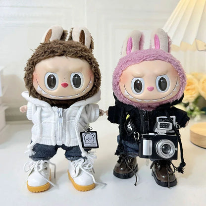 For Labubu Doll Clothes Fashion Clothes Hoodies Doll Clothes Color Match Hoodies Dolls Accessories Cute Decoration Little Cloths