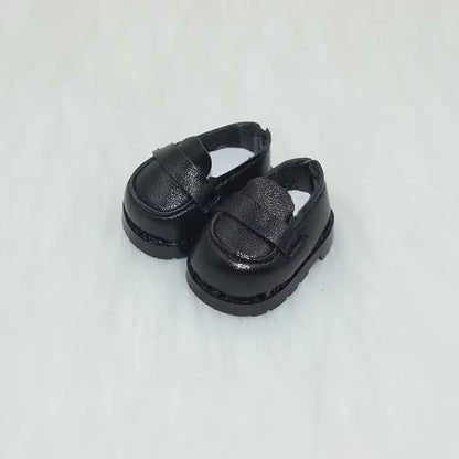 For Labubu Shoes (3.8*2.3Cm) for 17Cm Labubu Macaron and 10Cm EXO /Cotton Doll Finger Shoes Doll Leather Shoes