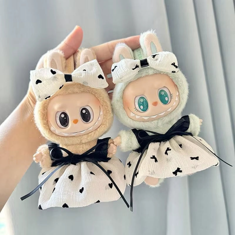 17Cm Labubu Doll Clothes Outfit Accessories for Korea Kpop Exo Labubu Idol V1 V2 Skirt Sweater Clothing Gift