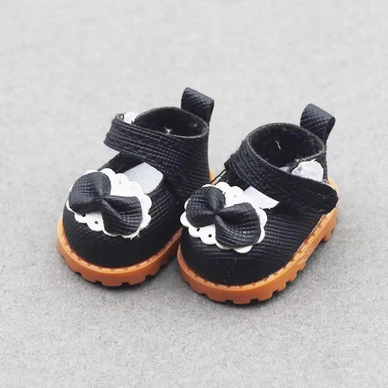 For Labubu Shoes (3.8*2.3Cm) for 17Cm Labubu Macaron and 10Cm EXO /Cotton Doll Finger Shoes Doll Leather Shoes